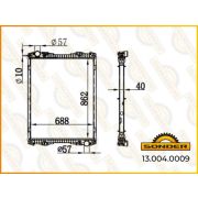 Радиатор охлаждения SC P DC 9,12/11,09 270/380 л.с. 2004 c алюм.рамой, (Sonder)